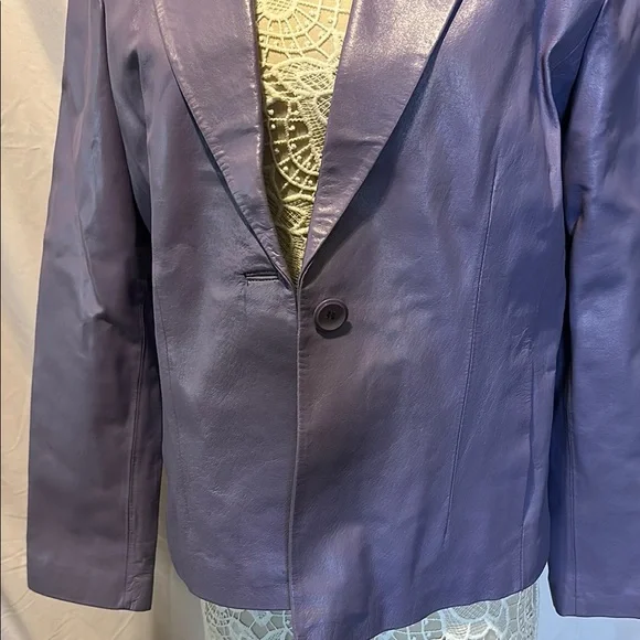 Colebrook Purple Leather Jacket - Picture 3 of 8